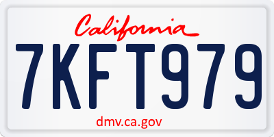 CA license plate 7KFT979