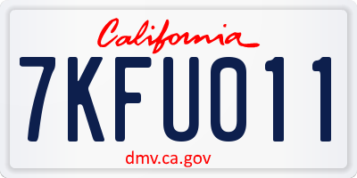 CA license plate 7KFU011