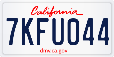 CA license plate 7KFU044