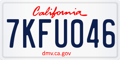 CA license plate 7KFU046