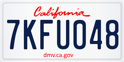 CA license plate 7KFU048