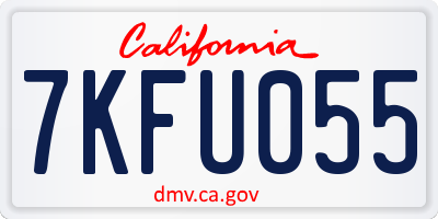 CA license plate 7KFU055