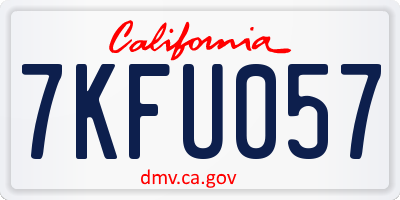 CA license plate 7KFU057