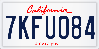CA license plate 7KFU084