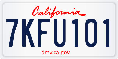 CA license plate 7KFU101