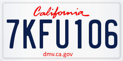 CA license plate 7KFU106