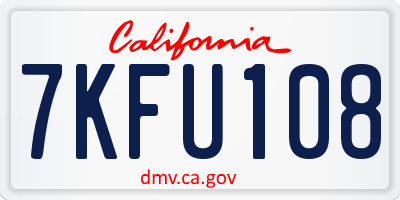 CA license plate 7KFU108