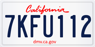 CA license plate 7KFU112