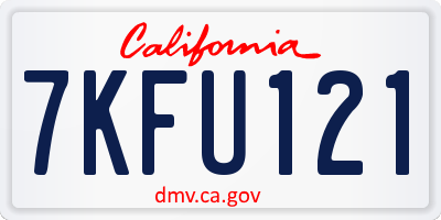 CA license plate 7KFU121