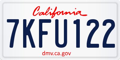 CA license plate 7KFU122