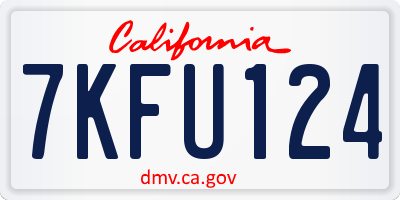 CA license plate 7KFU124