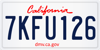 CA license plate 7KFU126