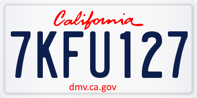 CA license plate 7KFU127