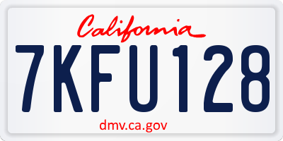 CA license plate 7KFU128