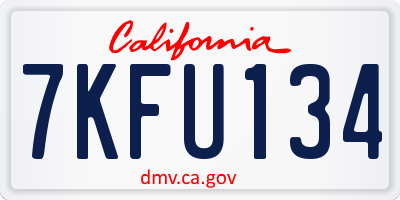 CA license plate 7KFU134