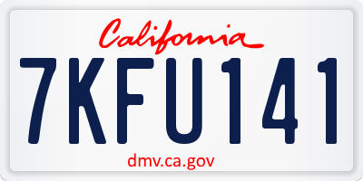 CA license plate 7KFU141
