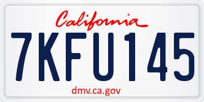 CA license plate 7KFU145