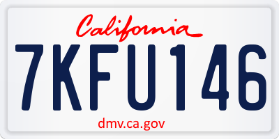 CA license plate 7KFU146
