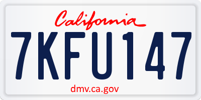 CA license plate 7KFU147