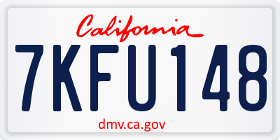 CA license plate 7KFU148