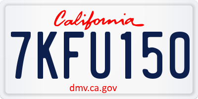 CA license plate 7KFU150