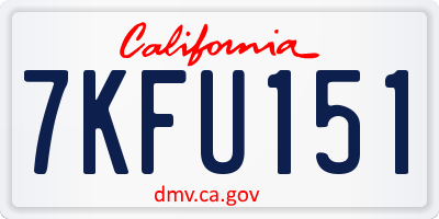 CA license plate 7KFU151