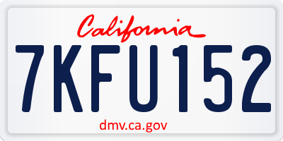 CA license plate 7KFU152