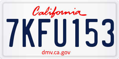 CA license plate 7KFU153