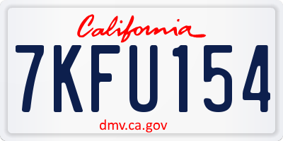 CA license plate 7KFU154