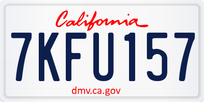 CA license plate 7KFU157