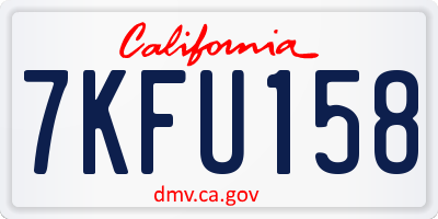 CA license plate 7KFU158