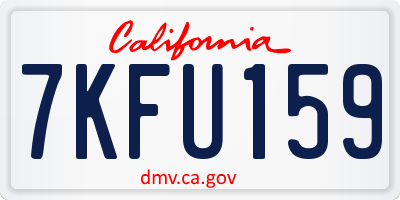 CA license plate 7KFU159