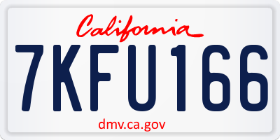 CA license plate 7KFU166