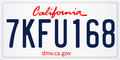 CA license plate 7KFU168
