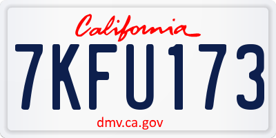 CA license plate 7KFU173