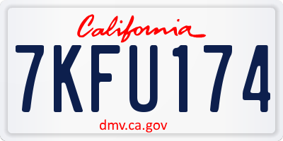 CA license plate 7KFU174