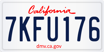 CA license plate 7KFU176