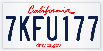 CA license plate 7KFU177