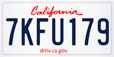 CA license plate 7KFU179