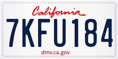 CA license plate 7KFU184