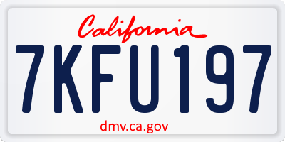 CA license plate 7KFU197