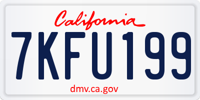 CA license plate 7KFU199