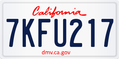 CA license plate 7KFU217