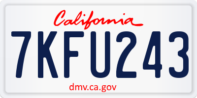 CA license plate 7KFU243