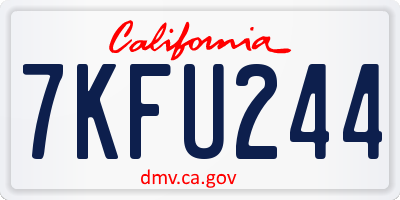 CA license plate 7KFU244