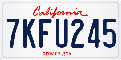 CA license plate 7KFU245