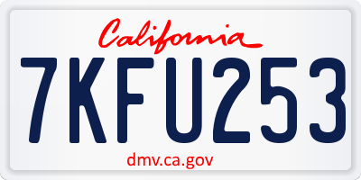 CA license plate 7KFU253