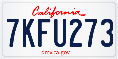 CA license plate 7KFU273