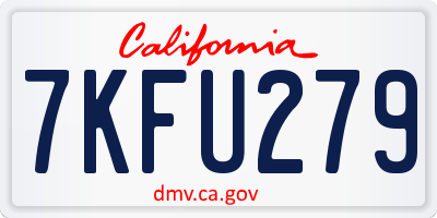 CA license plate 7KFU279
