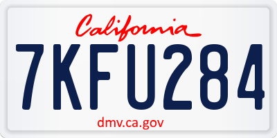 CA license plate 7KFU284